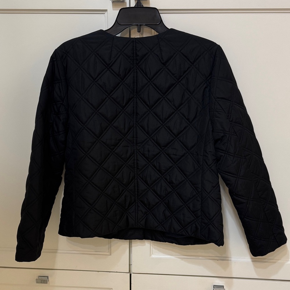 J. Crew Black Quilted Utility Jacket with Gold Buttons - Picture 4 of 5